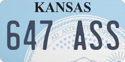 KS license plate 647ASS