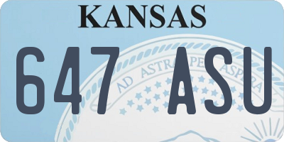 KS license plate 647ASU