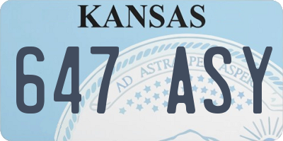 KS license plate 647ASY
