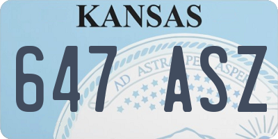 KS license plate 647ASZ
