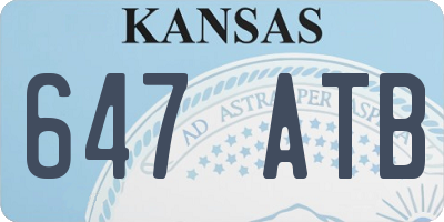 KS license plate 647ATB