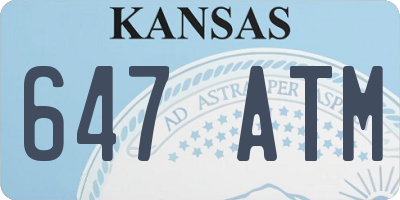 KS license plate 647ATM