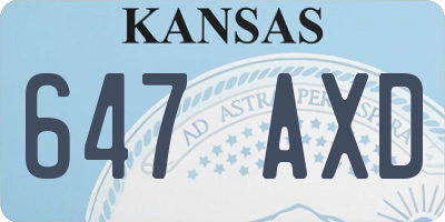 KS license plate 647AXD