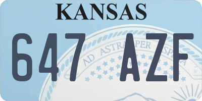 KS license plate 647AZF