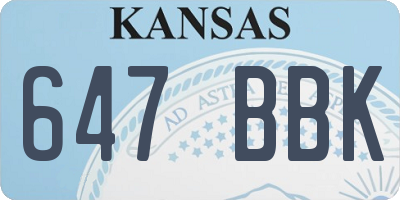 KS license plate 647BBK