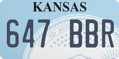 KS license plate 647BBR