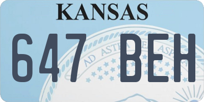 KS license plate 647BEH