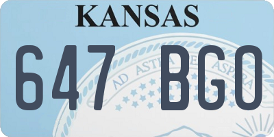 KS license plate 647BGO