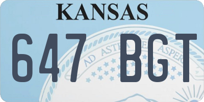 KS license plate 647BGT
