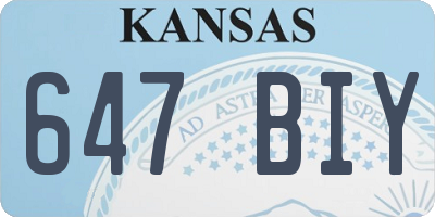 KS license plate 647BIY