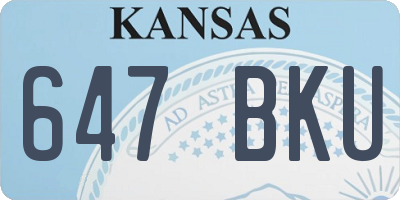 KS license plate 647BKU