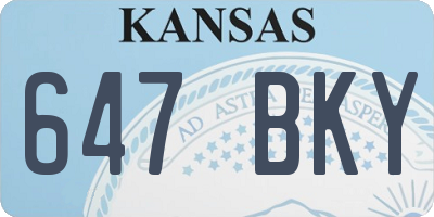 KS license plate 647BKY