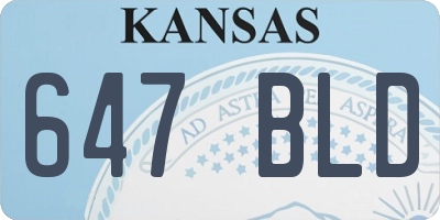 KS license plate 647BLD