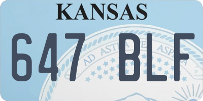 KS license plate 647BLF
