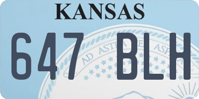 KS license plate 647BLH