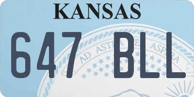 KS license plate 647BLL