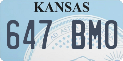 KS license plate 647BMO