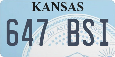 KS license plate 647BSI