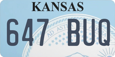 KS license plate 647BUQ