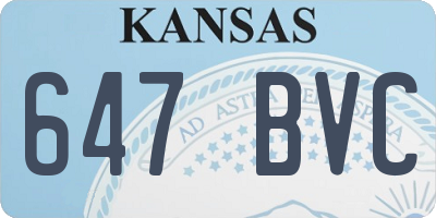 KS license plate 647BVC