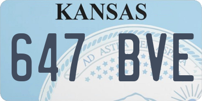 KS license plate 647BVE