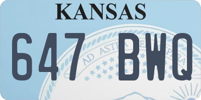 KS license plate 647BWQ