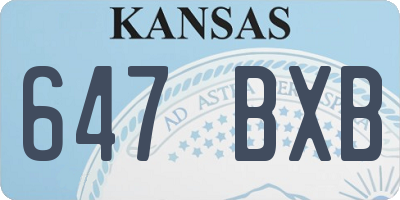 KS license plate 647BXB