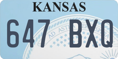 KS license plate 647BXQ