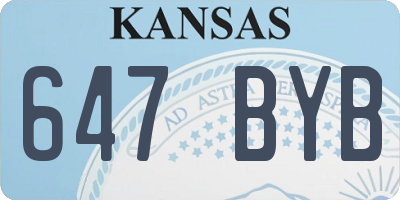 KS license plate 647BYB
