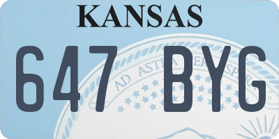 KS license plate 647BYG