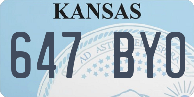 KS license plate 647BYO