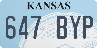 KS license plate 647BYP