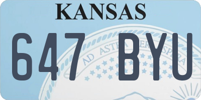 KS license plate 647BYU