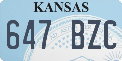 KS license plate 647BZC