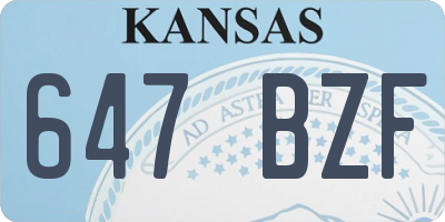 KS license plate 647BZF