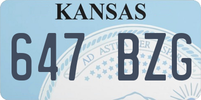 KS license plate 647BZG