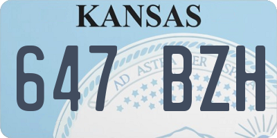 KS license plate 647BZH