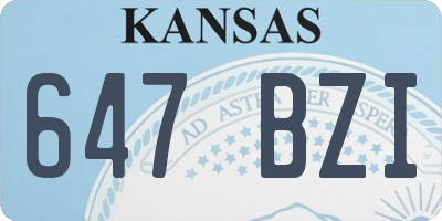 KS license plate 647BZI