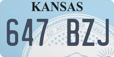 KS license plate 647BZJ