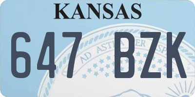 KS license plate 647BZK