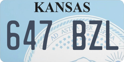 KS license plate 647BZL