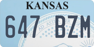KS license plate 647BZM