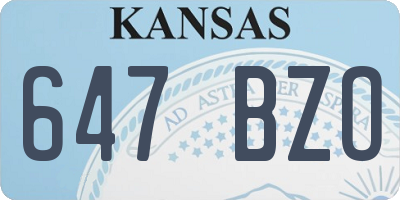 KS license plate 647BZO