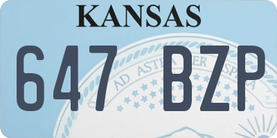 KS license plate 647BZP