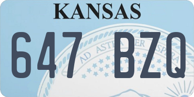 KS license plate 647BZQ