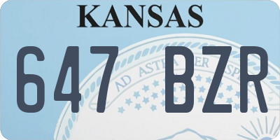 KS license plate 647BZR