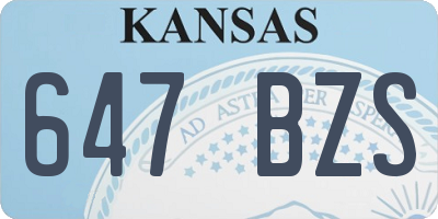 KS license plate 647BZS