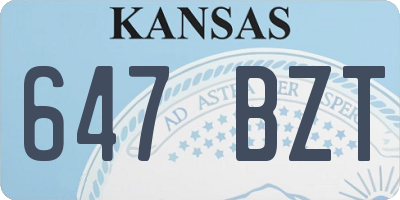 KS license plate 647BZT