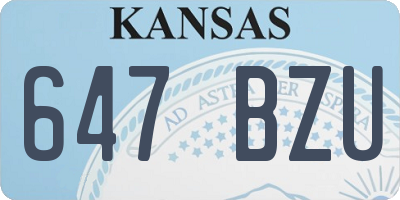 KS license plate 647BZU