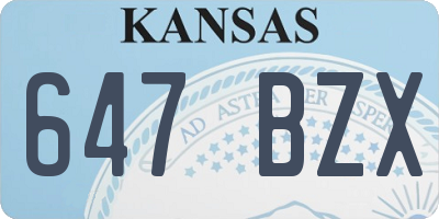 KS license plate 647BZX